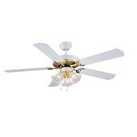 FAN CEIL 52IN5BLD/3LT E12 W/PB 