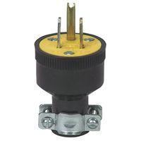 PLUG W/CRD CLMP BLK 15A 125V 