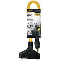 CORD EXT 3OUTLET 12/3X2FT YEL 