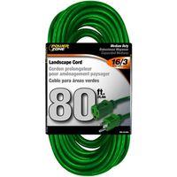 CORD EXT OUTDOOR 16/3X80FT GRN 