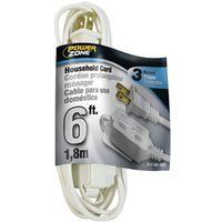 CORD EXT INDR 16/2SPTX6FT WHT 