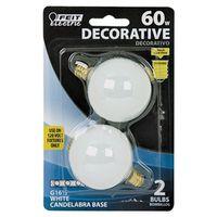 BULB 60W GLOBE WHITE 2CD 