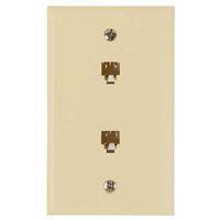 WALL JACK MOD 2PHONE FLUSH ALM 