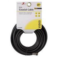 CABLE COAX RG6/F CONN 25FT BLK 