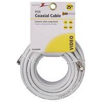 CABLE COAX RG6/F CONN 25FT WHT 