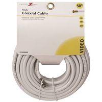 CABLE COAX RG6/F CONN 50FT WHT 