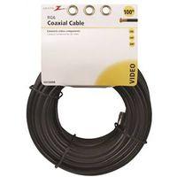 CABLE COAX RG6/F CONN100FT BLK 