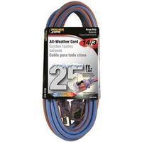 CORD EXT 14/3X25FT BLU/ORG STP 