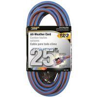 CORD EXT 12/3X25FT BLU/ORG STP 