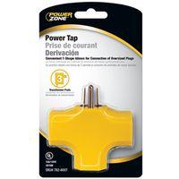 TAP 3 OUTLET GROUNDING YELLOW 