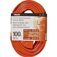EXT.CORD 100'14/3 SJTW TRI-TAP 