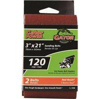3X21 120GRIT ALUM OX BELT 2PK 