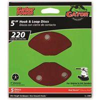 5IN 220GRIT 5HOLE HK/LOOP 5PK 