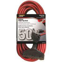 CORD EXT 3TAP14/3X50FT RED 