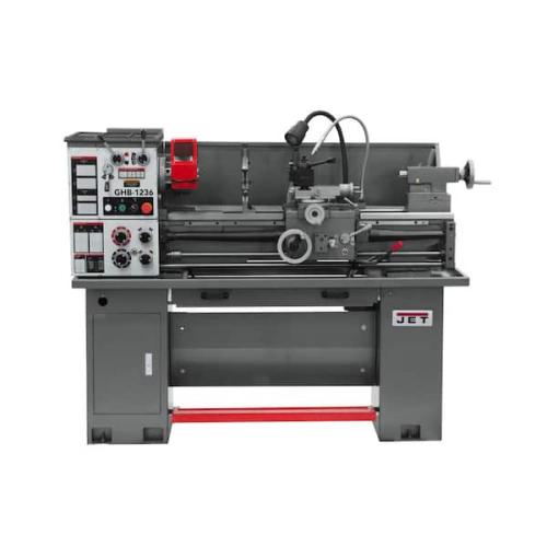 Jet 321236 12 in.? x 36 in.? Geared Head Metalworking Bench Lathe with Stand, 2 HP 230-?Volt 1PH, GHB-?1236