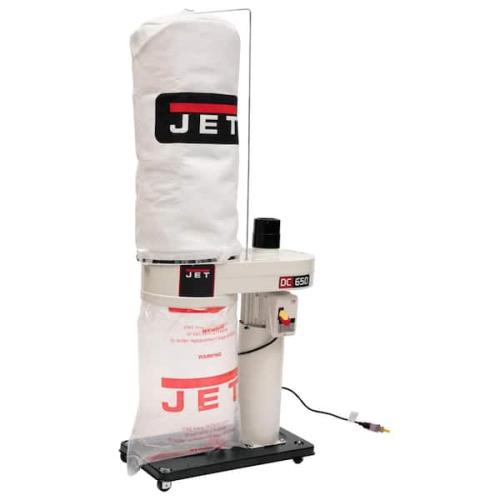 Jet 708642MK 1 HP 650 CFM 4 in.? Dust Collector with 5-?Micron Bag Filter Kit, 115/?230-?Volt, DC-?650MK