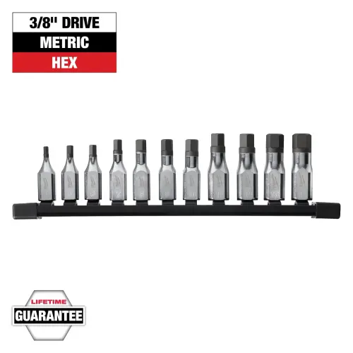 11PC 3/8DR MM HEX BIT SOCKET SET