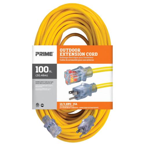 100' 12/3 CORD W/LIGHT