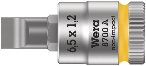 Wera Tool 5003322001 8700 A FL Slotted screws Zyklop bit socket, 1/4" drive, 1.2 x 6.5 x 28 mm