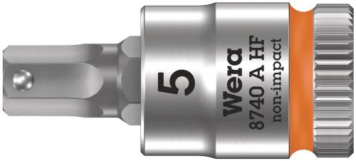 Wera Tool 5003335001 8740 A HF Zyklop bit socket with holding function, 1/4" drive, 5 x 28 mm