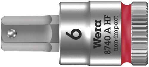 Wera Tool 5003337001 8740 A HF Zyklop bit socket with holding function, 1/4" drive, 6 x 28 mm