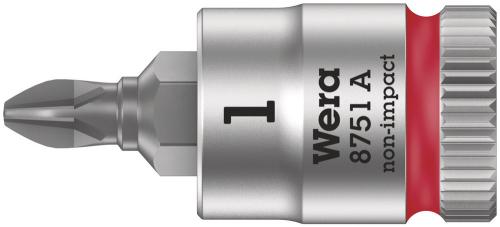 Wera Tool 5003350001 8751 A Phillips Zyklop bit socket, 1/4" drive, PH 1 x 28 mm