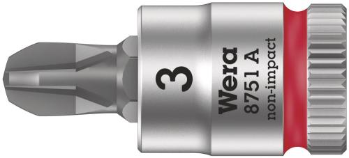 Wera Tool 5003352001 8751 A Phillips Zyklop bit socket, 1/4" drive, PH 3 x 28 mm