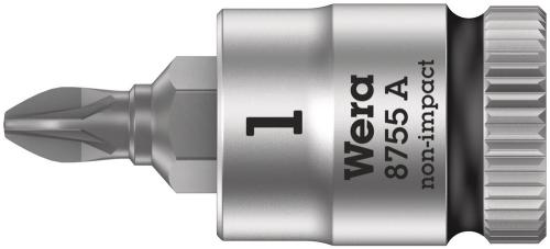 Wera Tool 5003353001 8755 A Pozidriv Zyklop bit socket, 1/4" drive, PZ 1 x 28 mm