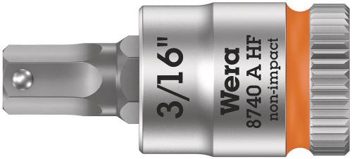 Wera Tool 5003386001 8740 A HF Zyklop bit socket with holding function, 1/4" drive, 3/16" x 28 mm