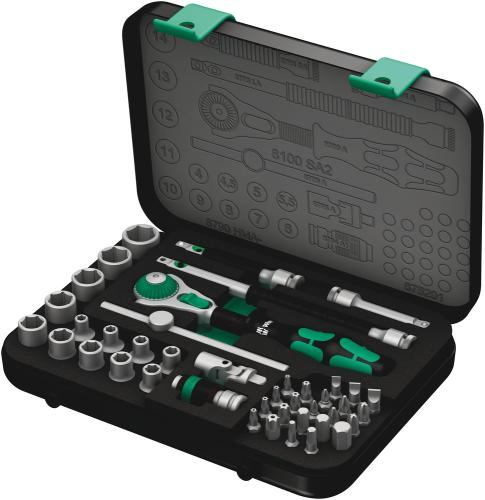 Wera Tool 5003533001 8100 SA 2 Zyklop Speed Ratchet Set, 1/4" drive, metric, 42 pieces