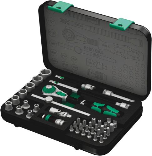 Wera Tool 5003535001 8100 SA 4 Zyklop Speed Ratchet Set, 1/4" drive, imperial, 41 pieces