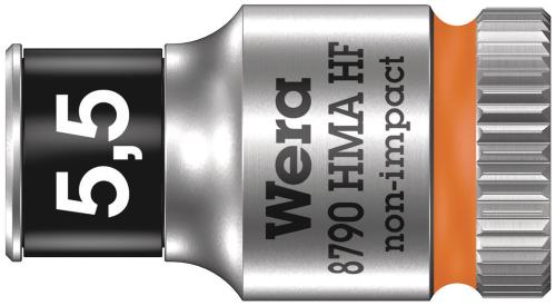 Wera Tool 5003720001 8790 HMA HF Zyklop socket with 1/4" drive with holding function, 5.5 x 23 mm