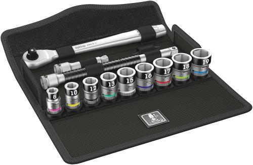 Wera Tool 5003785001 8100 SB HF 1 Zyklop Metal Ratchet Set with switch lever, 3/8" drive, with holding function, metric, 13 pieces