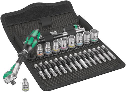 Wera Tool 5004016001 8100 SA 6 Zyklop Speed Ratchet Set, 1/4" drive, metric, 28 pieces
