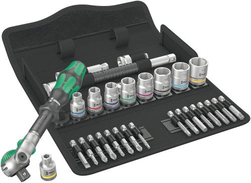 Wera Tool 5004049001 8100 SB 9 Zyklop Speed Ratchet Set, 3/8" drive, imperial, 29 pieces