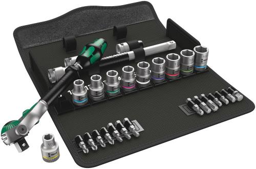 Wera Tool 5004076001 8100 SC 6 Zyklop Speed Ratchet Set, 1/2" drive, metric, 28 pieces