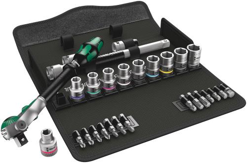 Wera Tool 5004079001 8100 SC 9 Zyklop Speed Ratchet Set, 1/2" drive, imperial, 28 pieces
