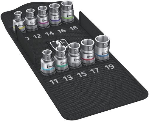 Wera Tool 5004203001 8790 HMC HF 1 Zyklop socket set with 1/2" drive, with holding function, 10 pieces