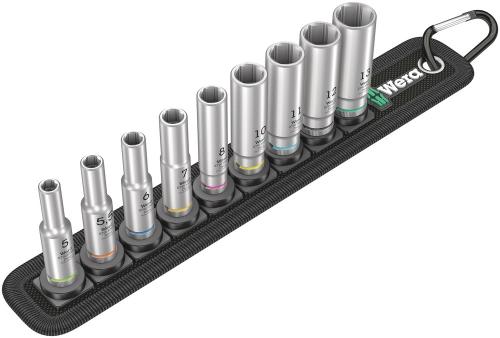 Wera Tool 5004525001 Belt A Deep 1 socket set, 1/4" drive, 9 pieces