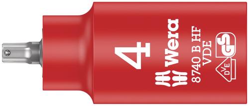 Wera Tool 5004900001 8740 B VDE HF Zyklop Hex bit socket, insulated, with holding function, 3/8" drive, 4 x 55 mm