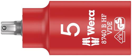 Wera Tool 5004901001 8740 B VDE HF Zyklop Hex bit socket, insulated, with holding function, 3/8" drive, 5 x 55 mm