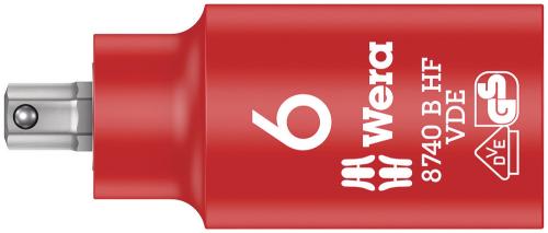 Wera Tool 5004902001 8740 B VDE HF Zyklop Hex bit socket, insulated, with holding function, 3/8" drive, 6 x 55 mm