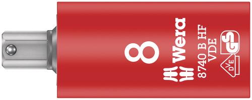 Wera Tool 5004903001 8740 B VDE HF Zyklop Hex bit socket, insulated, with holding function, 3/8" drive, 8 x 59 mm