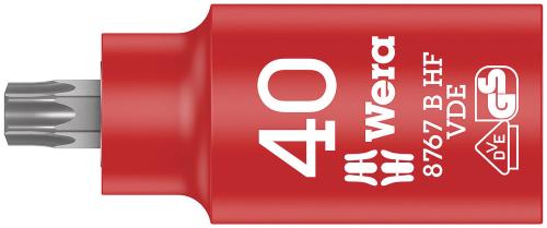 Wera Tool 5004924001 8767 B VDE HF TORX® Zyklop bit socket, insulated, with holding function, 3/8" drive, TX 40 x 55 mm