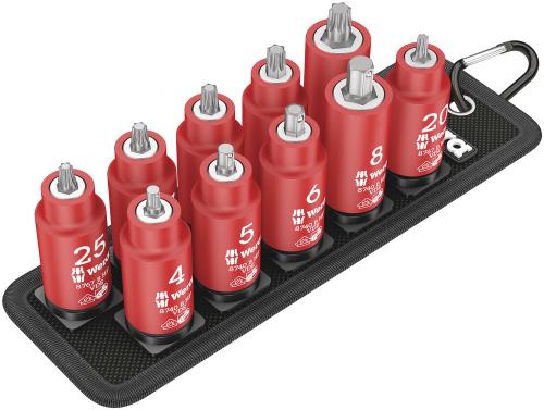 Wera Tool 5004930001 Belt B VDE 1 Zyklop bit socket set TORX® / hexagonal socket with holding function, 3/8" drive, 10 pieces