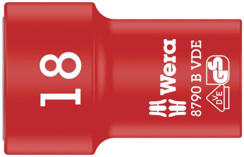 Wera Tool 5004962001 8790 B VDE Zyklop 3/8" socket, insulated, 18 x 46 mm