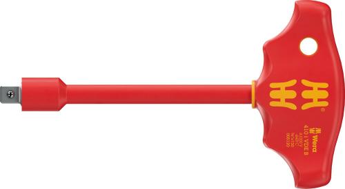Wera Tool 5005120001 410 i VDE B VDE-insulated T-handle adapter screwdriver for 3/8" sockets, 3/8" x 130 mm