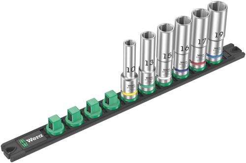 Wera Tool 5005470001 Magnetic socket rail C Deep 1 socket set, 1/2" drive, 6 pieces