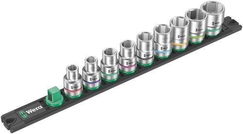 Wera Tool 5005480001 Magnetic socket rail C Imperial 1 Zyklop socket set, 1/2" drive, imperial, 9 pieces