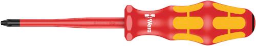 Wera Tool 5006461001 165 iS PZ VDE Insulated screwdriver with reduced blade diameter for Pozidriv screws, PZ 2 x 100 mm